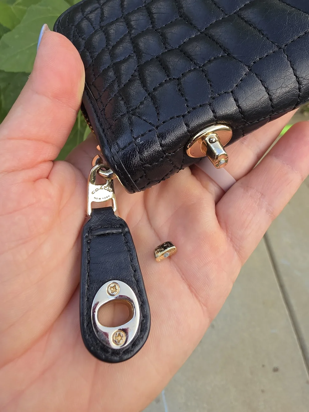 Coach black quilted